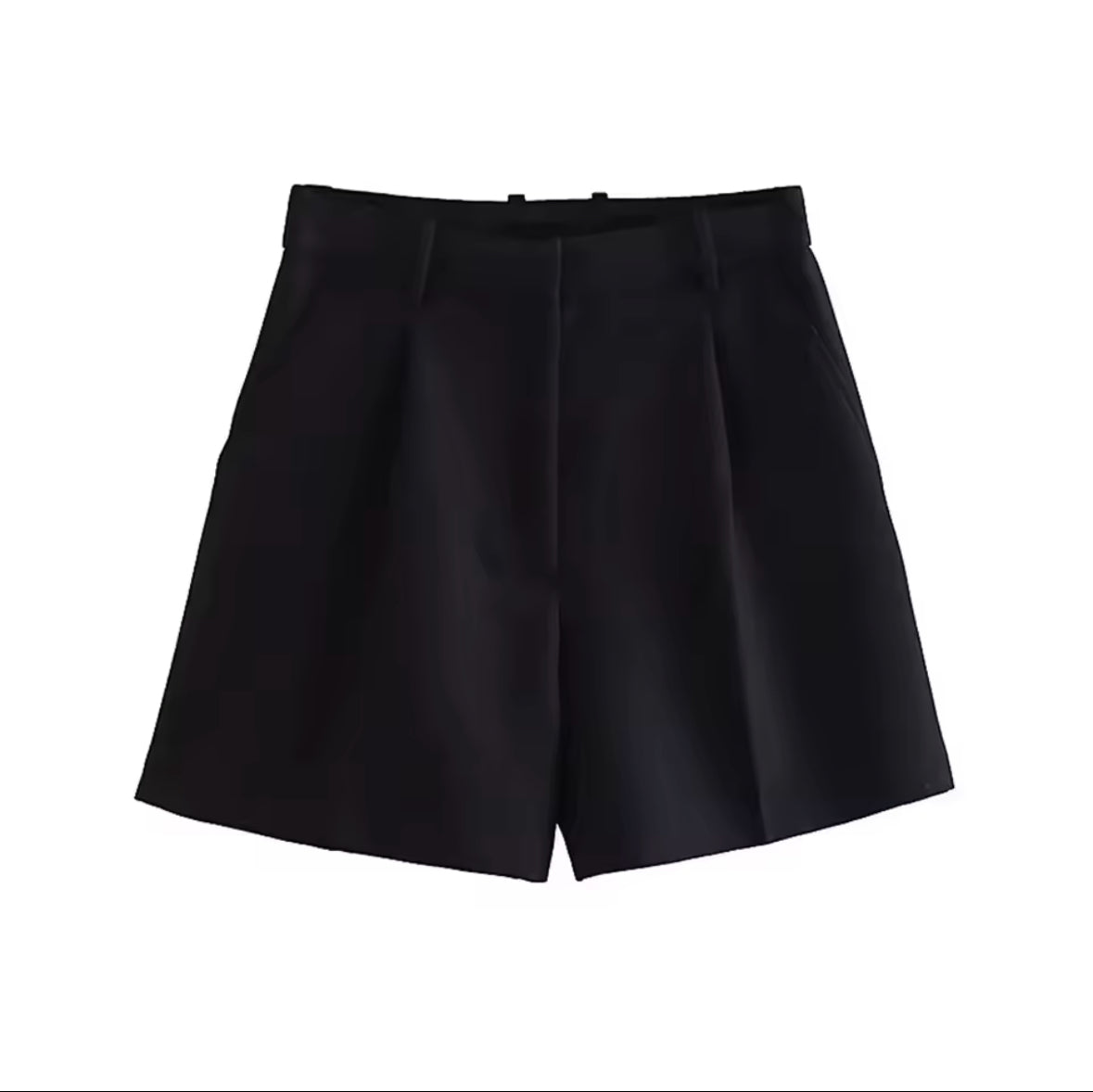 High Waist Bermuda Shorts for Women – Vintage Style with Side Pockets & Zipper Fly – Trendy Summer Fashion