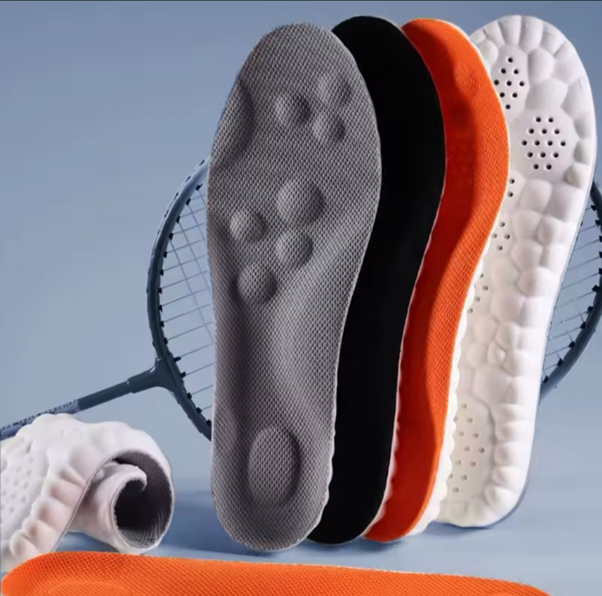 4D Running Massage Insoles – Super Soft Shock Absorption and Arch Support for Sports Shoes, Orthopedic Inserts for Ultimate Comfort - UltraChic