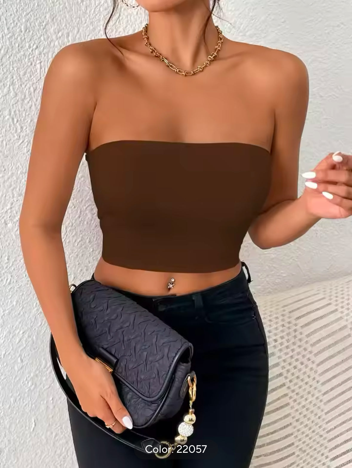 Sexy Bodycon Crop Tube Top – Solid Stretchy Casual Women’s Everyday Top for Effortless Style
