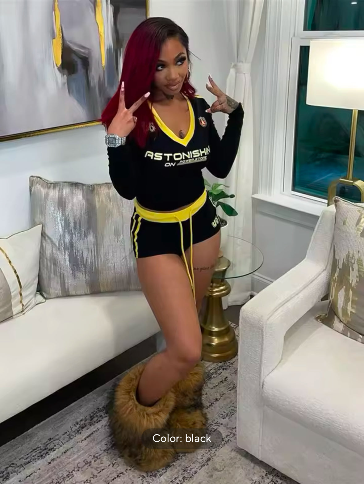 Sporty 2-Piece Women’s Tracksuit – Trendy Letter Print Crop Top & Shorts Set for Street Style Fashion