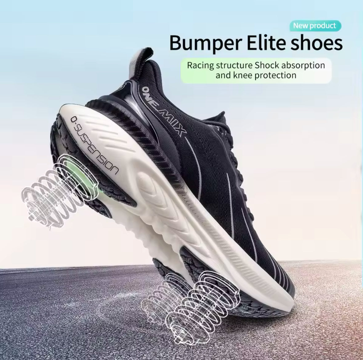 ONEMIX Men’s Cushioning Running Shoes – Non-Slip, Lace-Up Sneakers for Heavy Runners & Outdoor Sports
