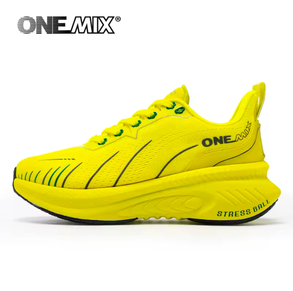 ONEMIX Men’s Cushioning Running Shoes – Non-Slip, Lace-Up Sneakers for Heavy Runners & Outdoor Sports