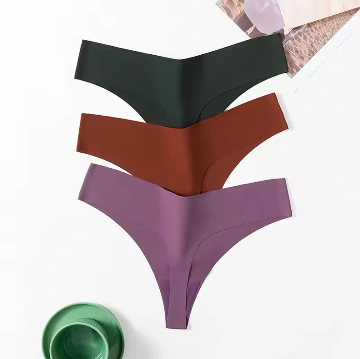 Poblador 10PCS Women’s Seamless Thongs – Comfortable & Breathable Sexy Underwear Set for Everyday and Sport