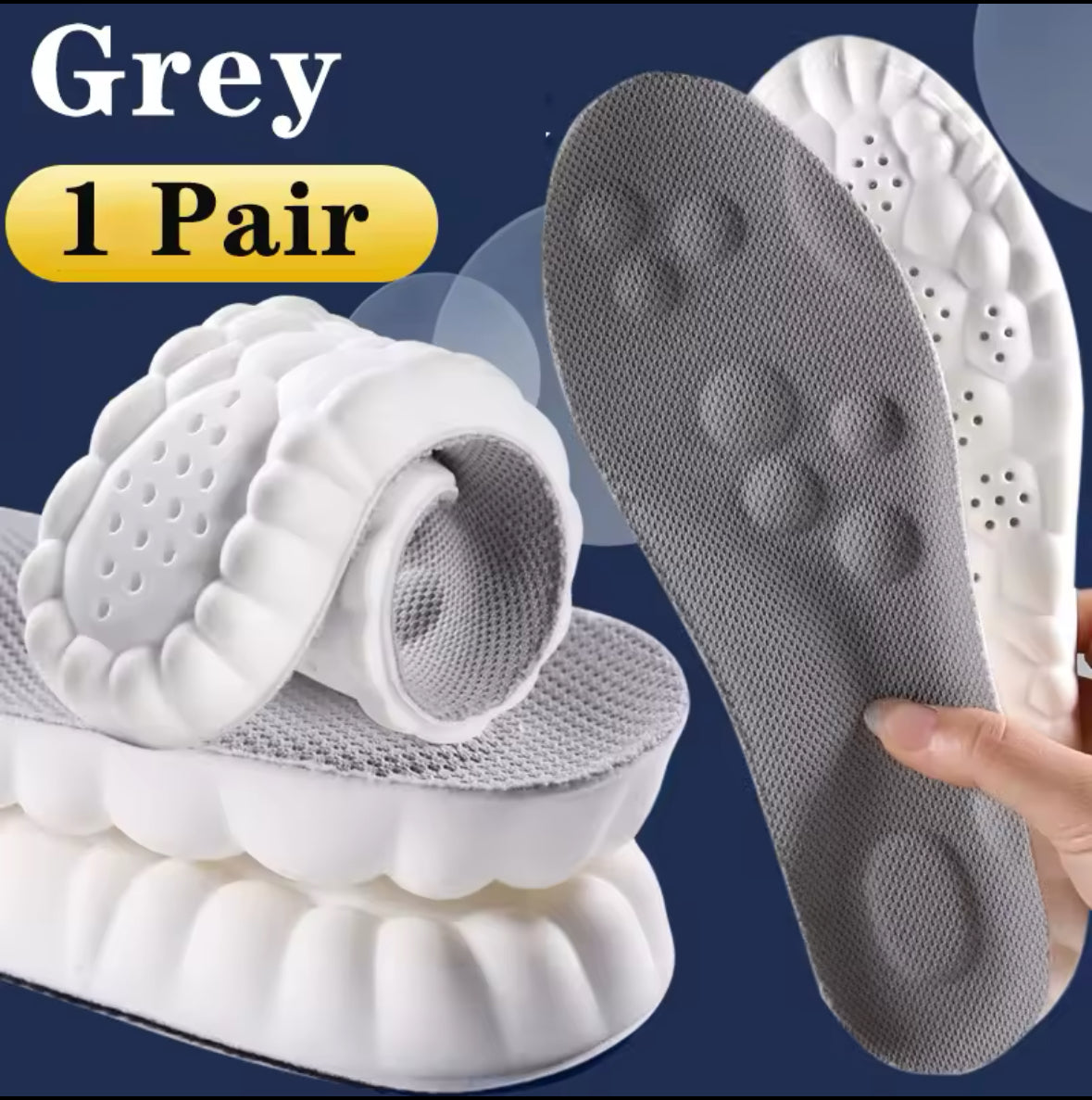 4D Running Massage Insoles – Super Soft Shock Absorption and Arch Support for Sports Shoes, Orthopedic Inserts for Ultimate Comfort - UltraChic