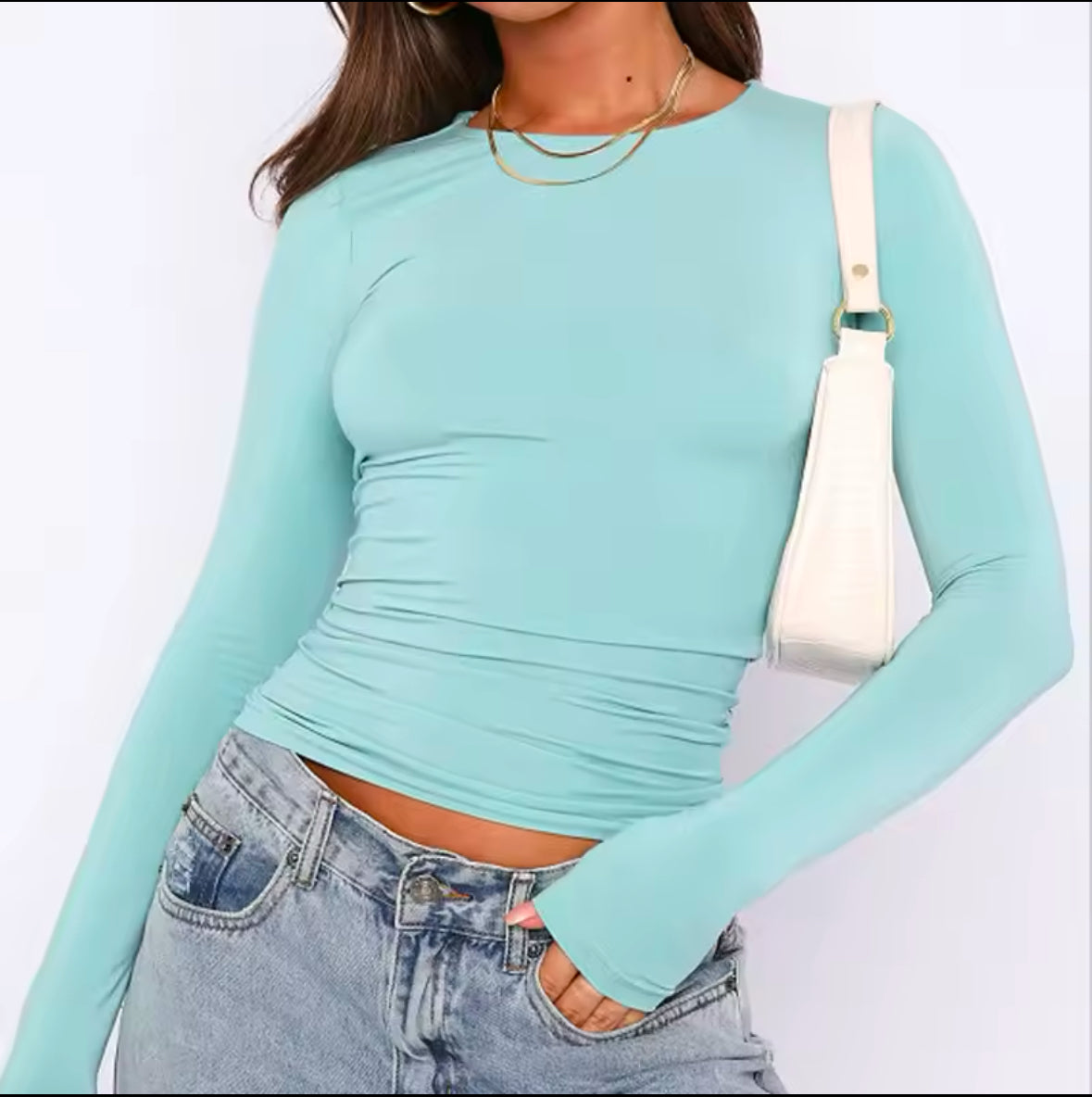 Slim Fit Long Sleeve T-Shirt for Women – Stylish Casual Crop Tops for Spring & Autumn – Y2K Streetwear Tee