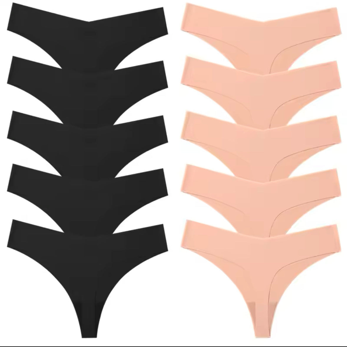 Poblador 10PCS Women’s Seamless Thongs – Comfortable & Breathable Sexy Underwear Set for Everyday and Sport