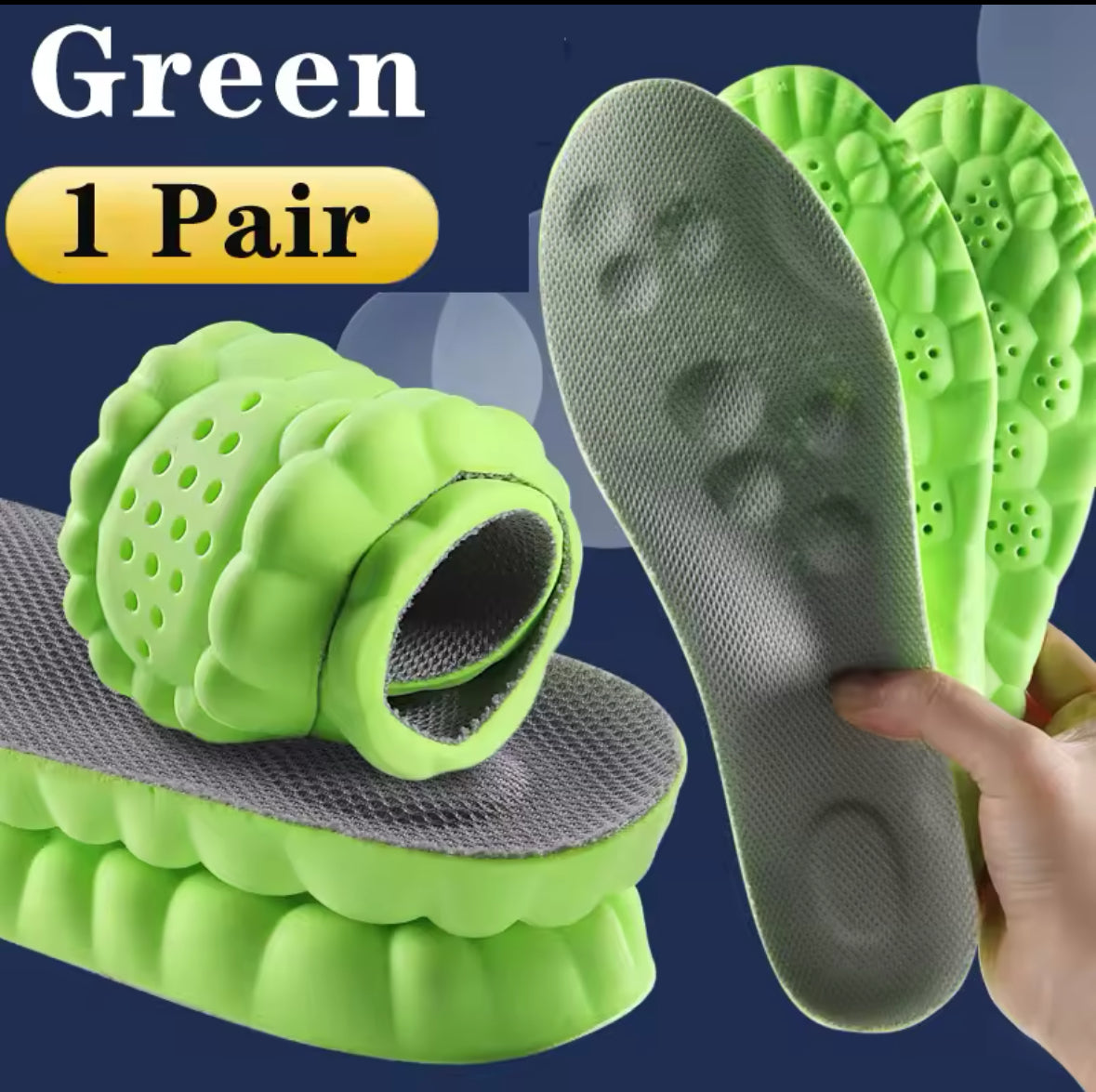 4D Running Massage Insoles – Super Soft Shock Absorption and Arch Support for Sports Shoes, Orthopedic Inserts for Ultimate Comfort - UltraChic