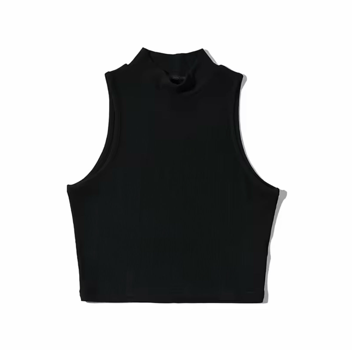 Summer Black Women’s Crop Top – High Neck Sleeveless Tank with Breathable Fabric and Comfortable Slim Fit for Stylish Everyday Wear