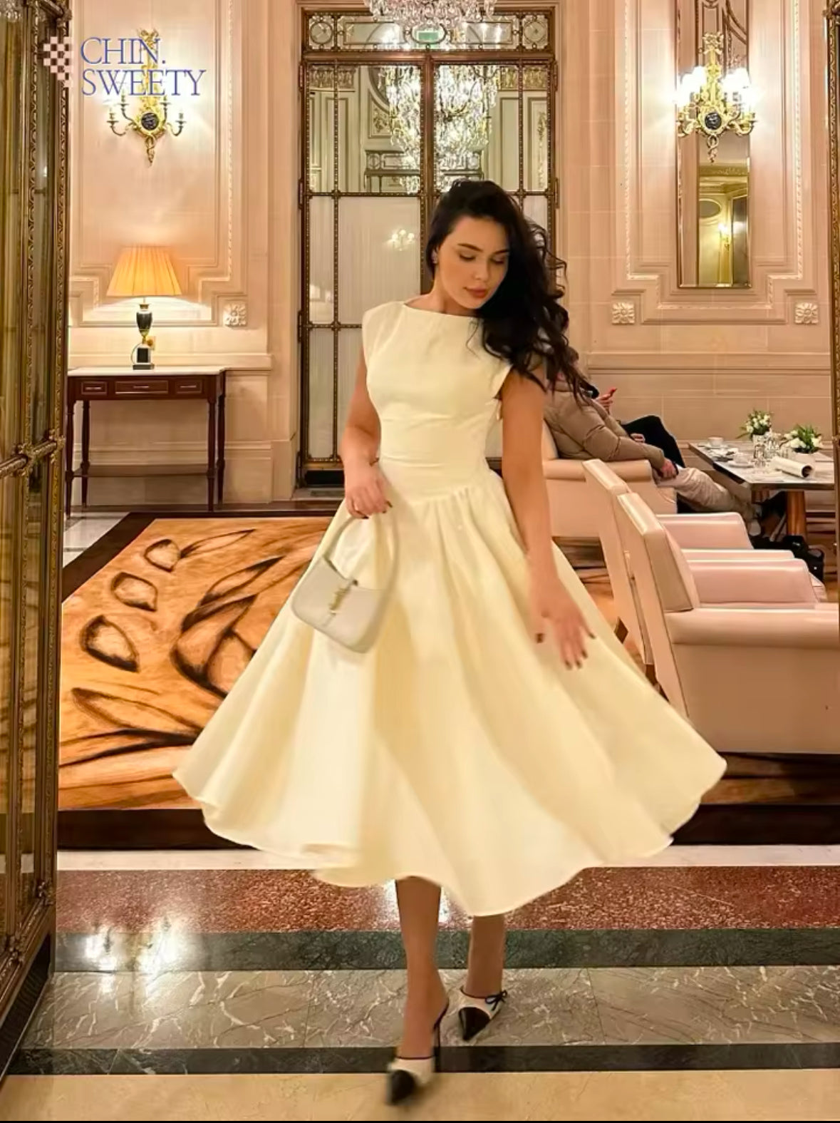 Chic White Backless Ruffled Long Dress for Women – Elegant Sleeveless O-Neck, High-Waisted Slim-Fit Summer Robe 2025