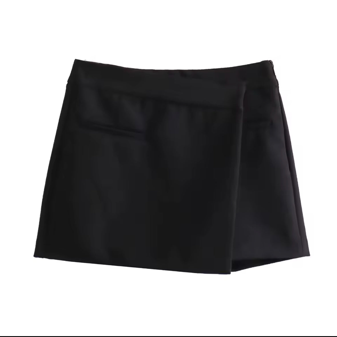 TRAFZA Vintage Split Mini Skirt Shorts for Women – High Waist, Elegant Office Fashion with Front Pockets – Stylish 2025 Trendy Look