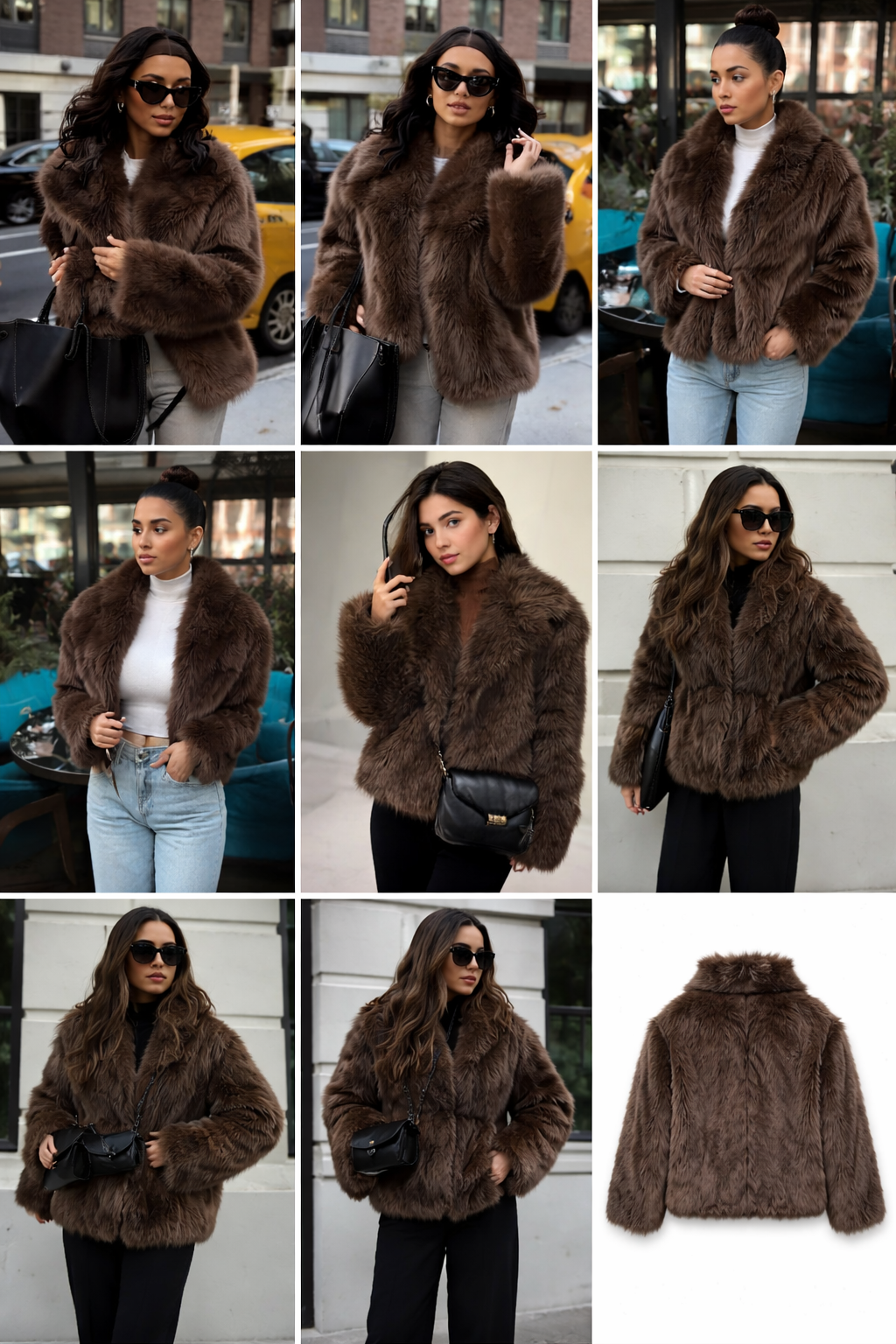 Women’s Winter Soft Faux Fur Short Jacket – Solid Color Elegant Dating Coat