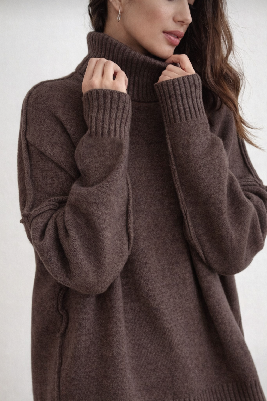 Women’s High Collar Knit Lounge Set – Cozy Autumn Winter Two Piece Outfit - UltraChic