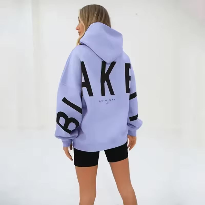 INAWLY Women’s Hooded Thermal Sweatshirt – Lined Oversized Zip-Up Hoodie with Pockets, 3/4 Sleeves, Drop Shoulder Casual Fall/Winter Jacket