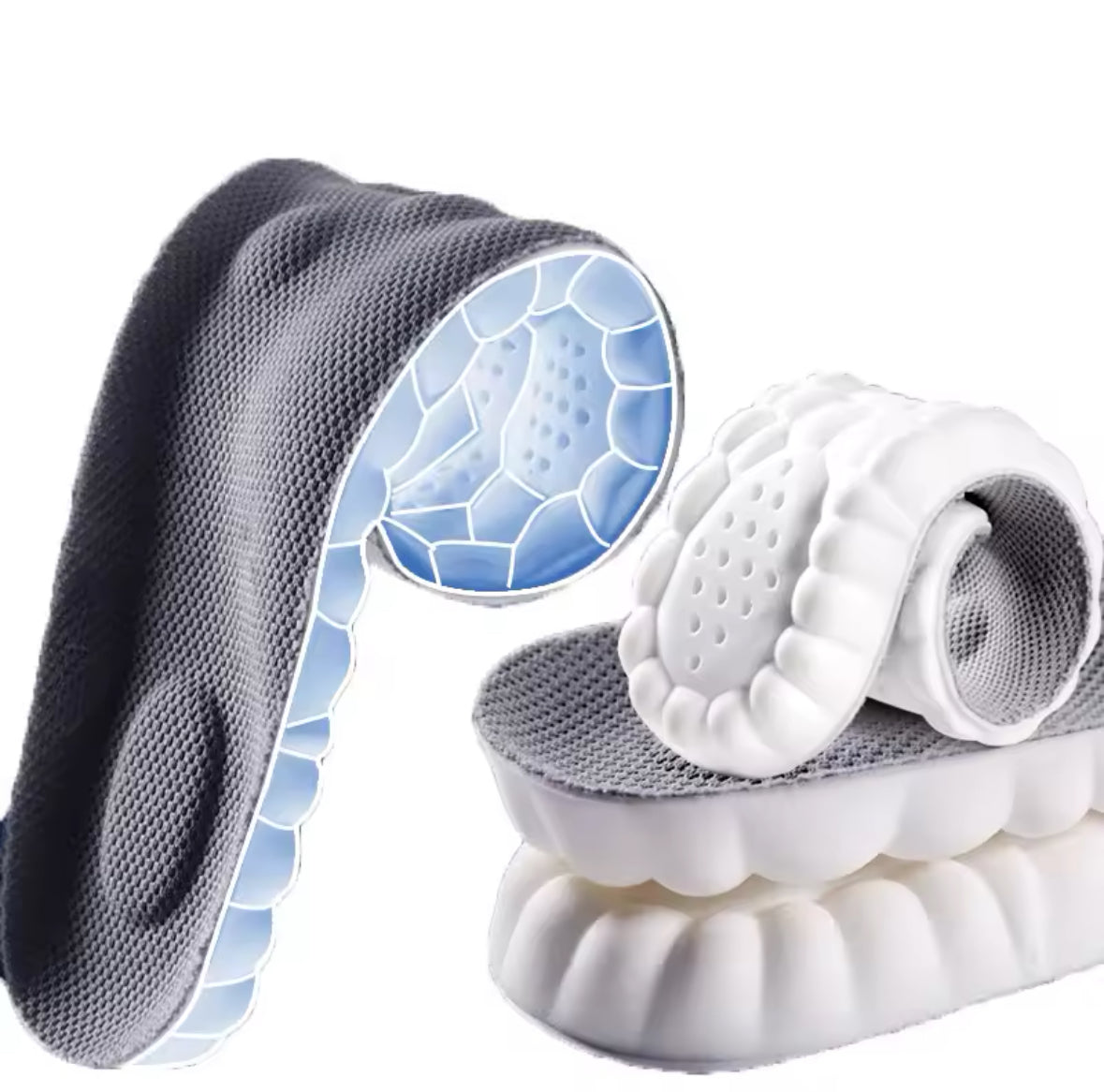 4D Running Massage Insoles – Super Soft Shock Absorption and Arch Support for Sports Shoes, Orthopedic Inserts for Ultimate Comfort - UltraChic