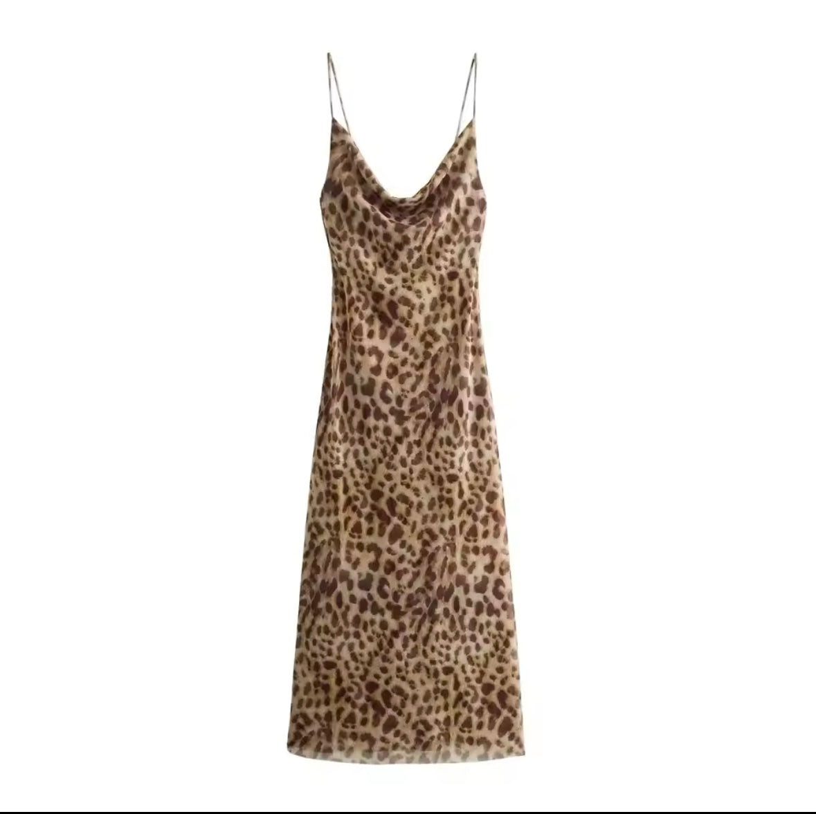 TRAFZA Women’s Leopard Print Sleeveless Backless Dress – Summer Vintage Slim Fit Casual Beach Party Long Dress