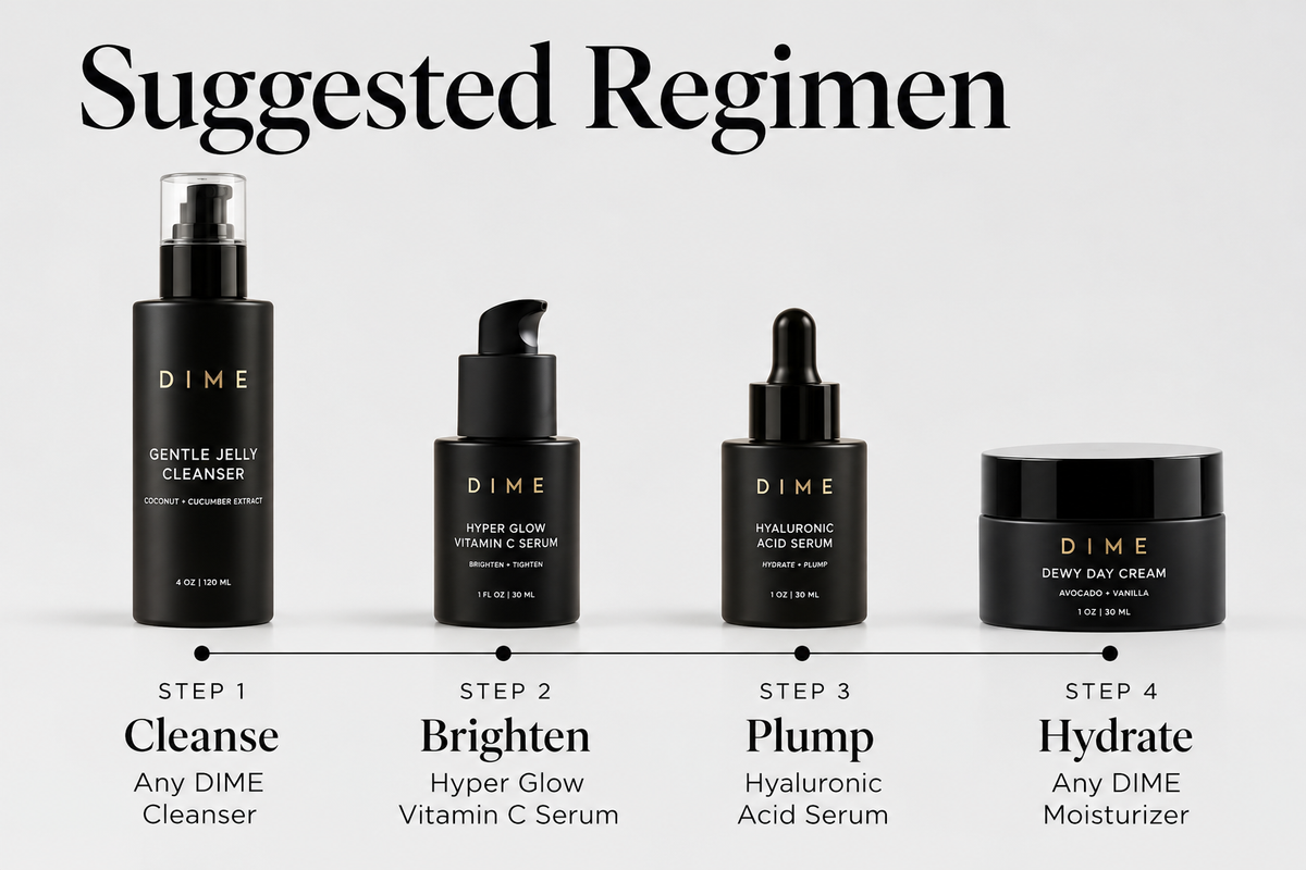DIME Beauty Serum Set – Vitamin C & Hyaluronic Acid Face Serums, 2 x 30ml