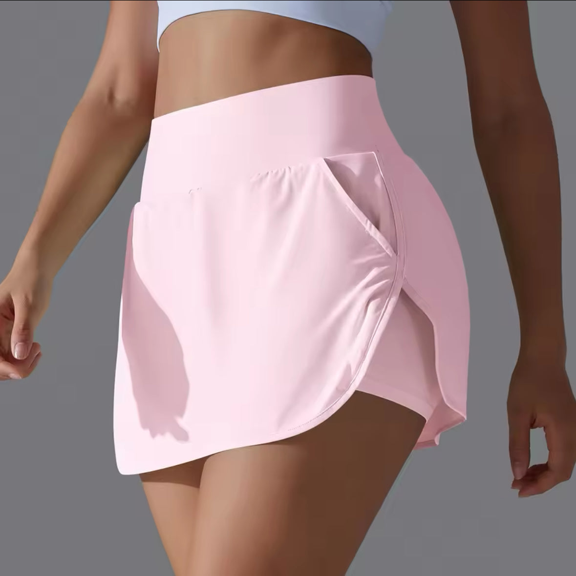 Women’s Quick Dry Gym Shorts – Double Deck Fitness Running & Workout Shorts with Pocket – Ideal for Jogging and Sports Activities
