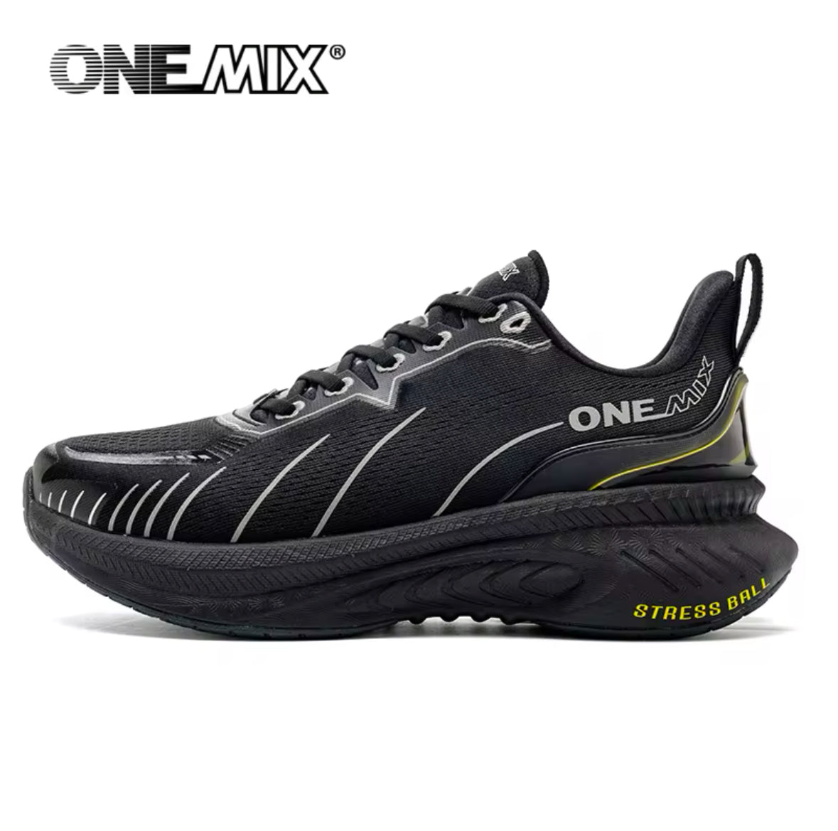 ONEMIX Men’s Cushioning Running Shoes – Non-Slip, Lace-Up Sneakers for Heavy Runners & Outdoor Sports
