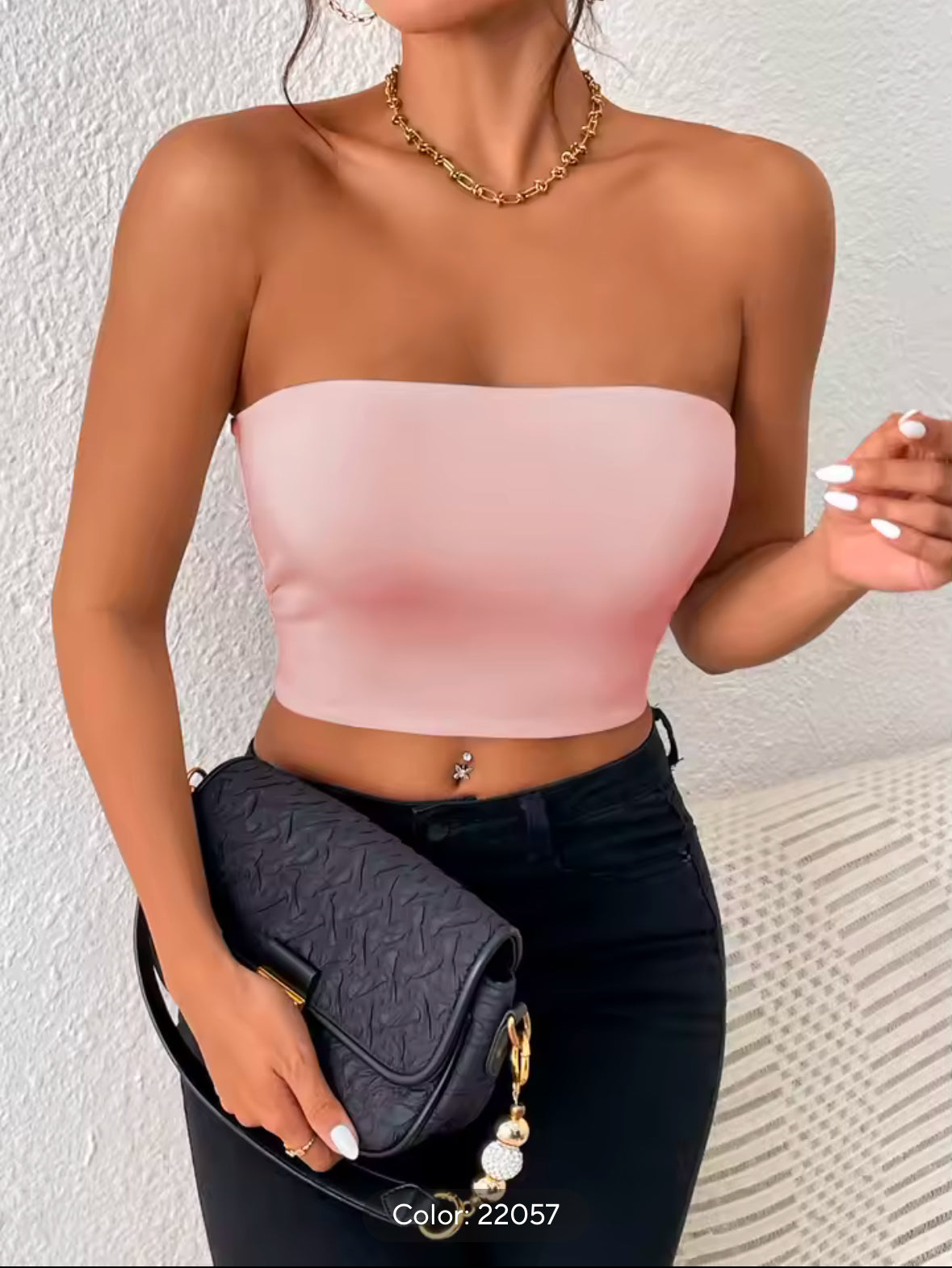 Sexy Bodycon Crop Tube Top – Solid Stretchy Casual Women’s Everyday Top for Effortless Style