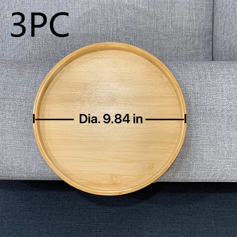 Foldable Round Bamboo Storage Tray with Legs – Stylish, Space-Saving Organization for Any Room!