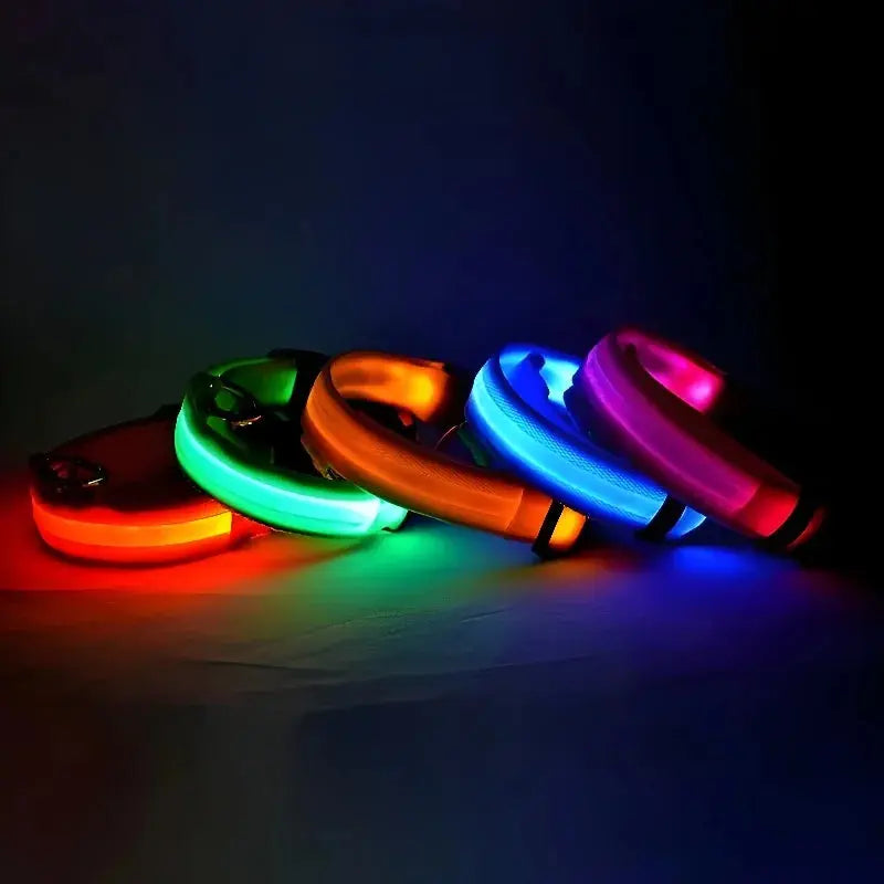 LED Dog Collar – Glow-in-the-Dark, Nylon Flashing Pet Safety Collar for Nighttime Visibility & Protection