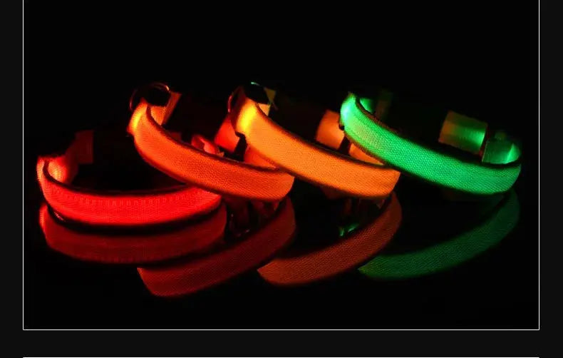 LED Dog Collar – Glow-in-the-Dark, Nylon Flashing Pet Safety Collar for Nighttime Visibility & Protection