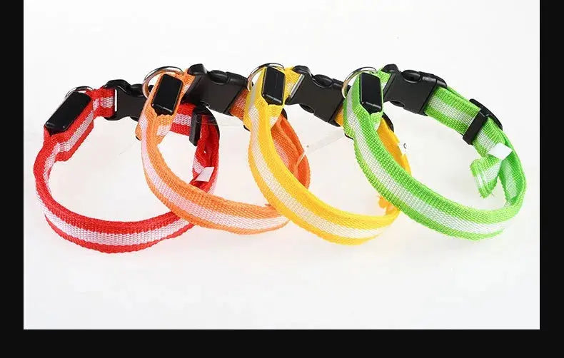 LED Dog Collar – Glow-in-the-Dark, Nylon Flashing Pet Safety Collar for Nighttime Visibility & Protection
