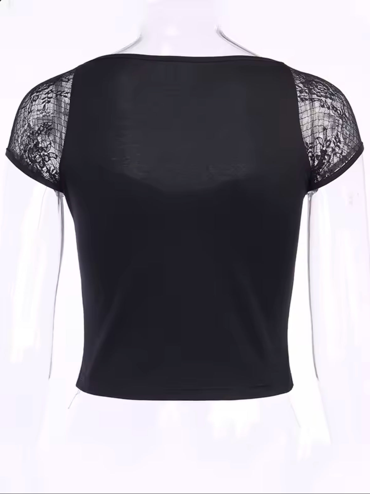 Vintage Goth T-Shirt for Women | Sexy Black Lace & Bandage Mesh Top - Casual Gothic Streetwear
