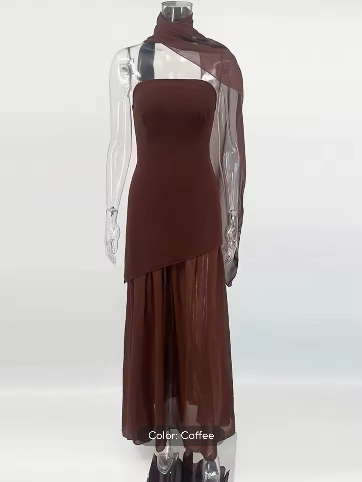 Elegant Strapless Mesh Beach Dress for Women – TARUXY 2025 Spring Sleeveless Long Dress with Ribbon for Vacation & Special Occasions