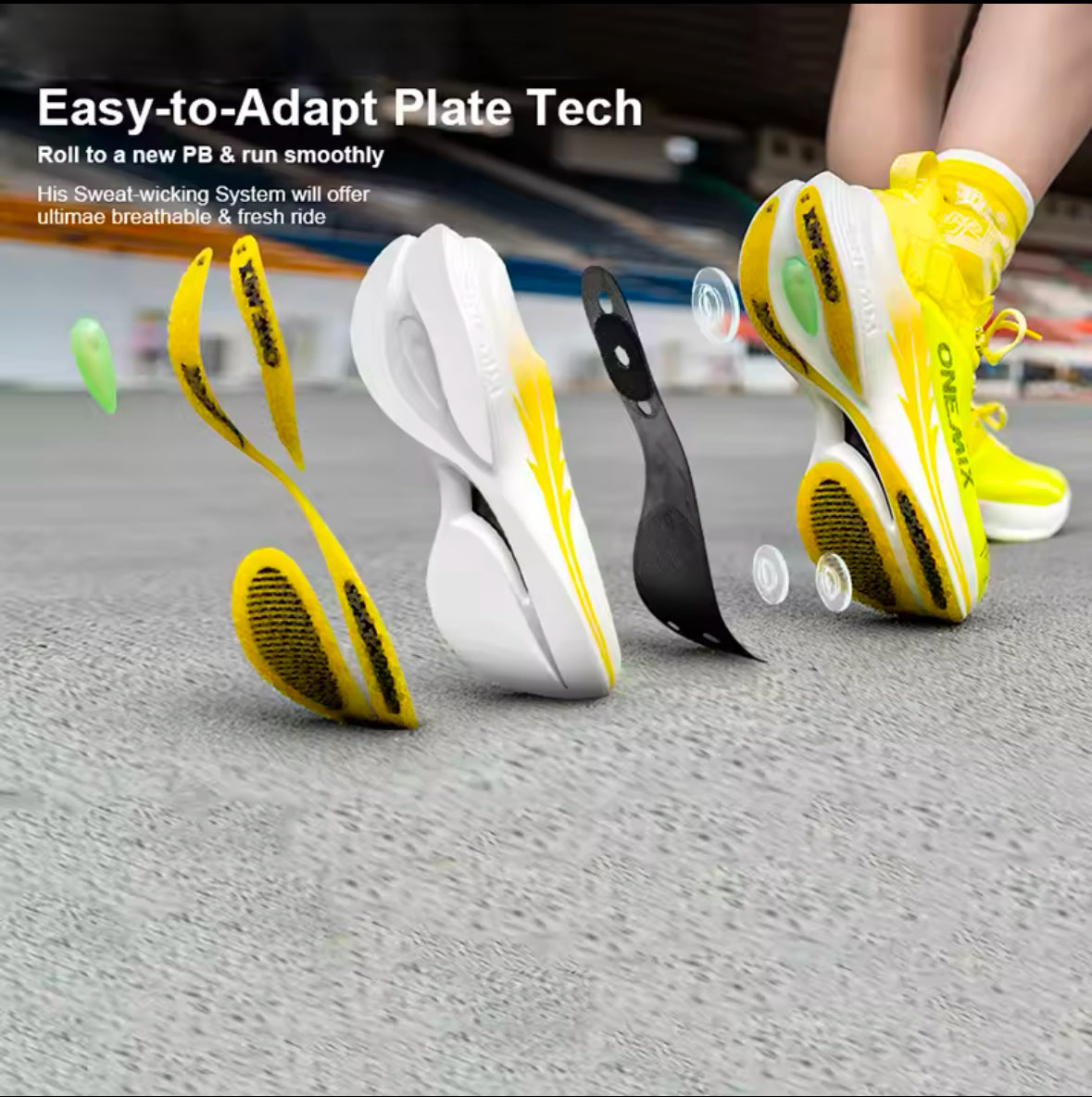 ONEMIX Carbon Plate Marathon Running Shoes | Professional Racing Sneakers with Ultra-light Rebound & Shock-relief for Superior Performance and Stable Support