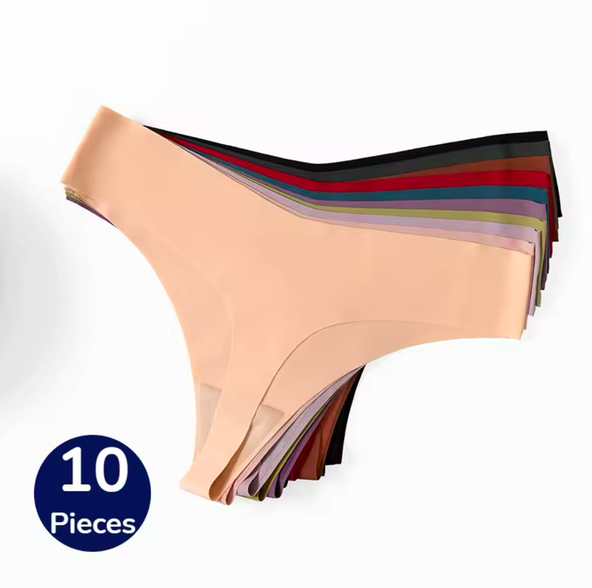 Poblador 10PCS Women’s Seamless Thongs – Comfortable & Breathable Sexy Underwear Set for Everyday and Sport