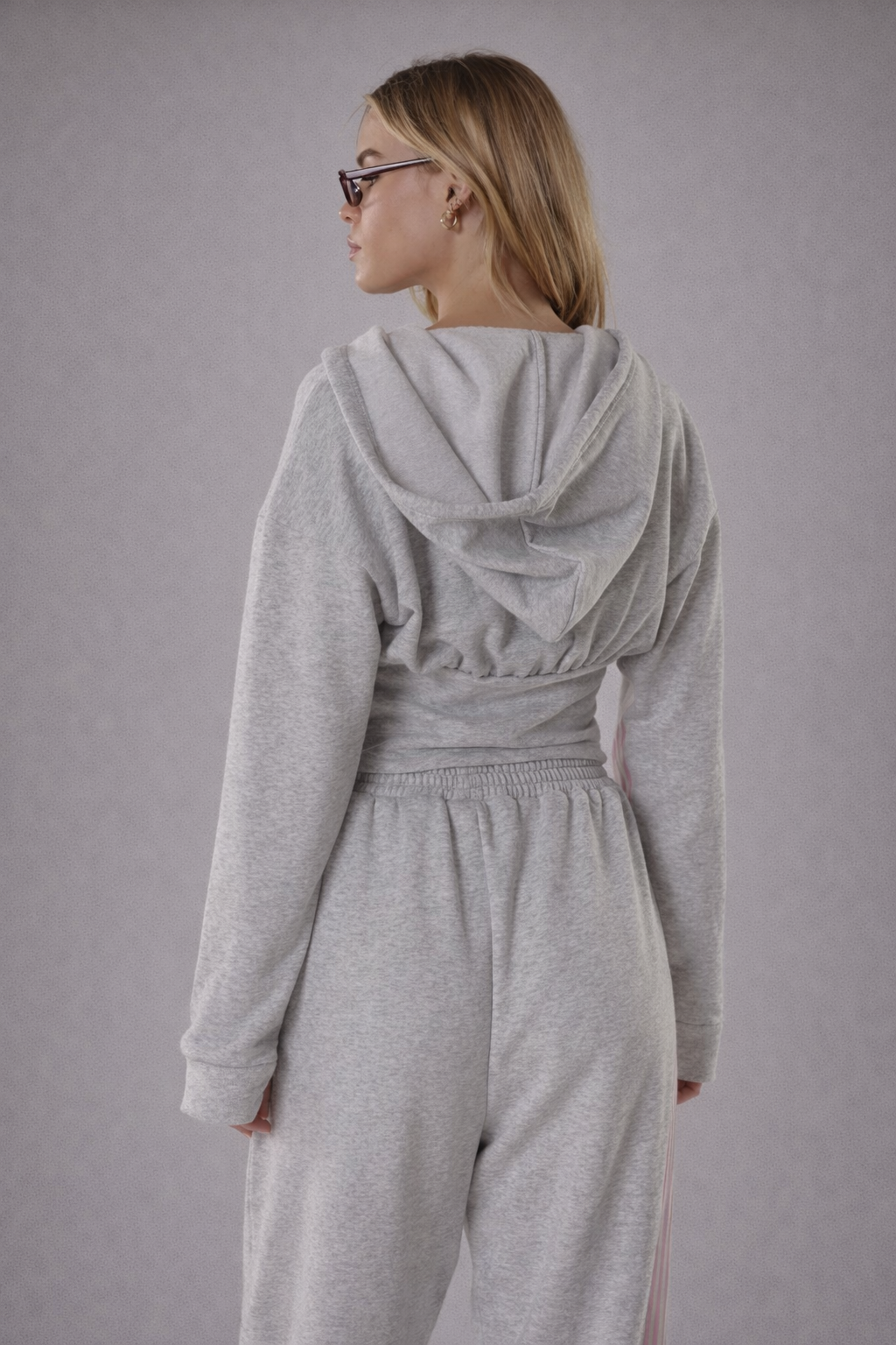 Women’s Cinched Waist Balloon Sleeve Hoodie – Contrast Piping Casual Winter Loungewear Sweatshirt - UltraChic