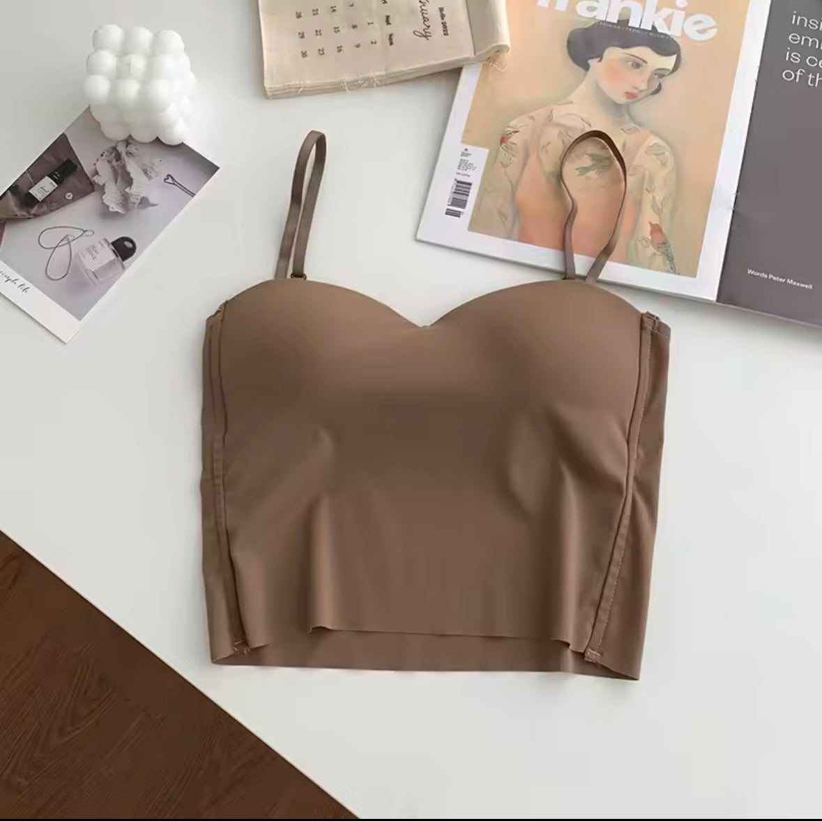 Women’s Backless Tank Tops – Cute Slim Fit Spaghetti Camisole with Bra Pad, Elastic Ice Silk Crop Tops for Fashionable Comfort