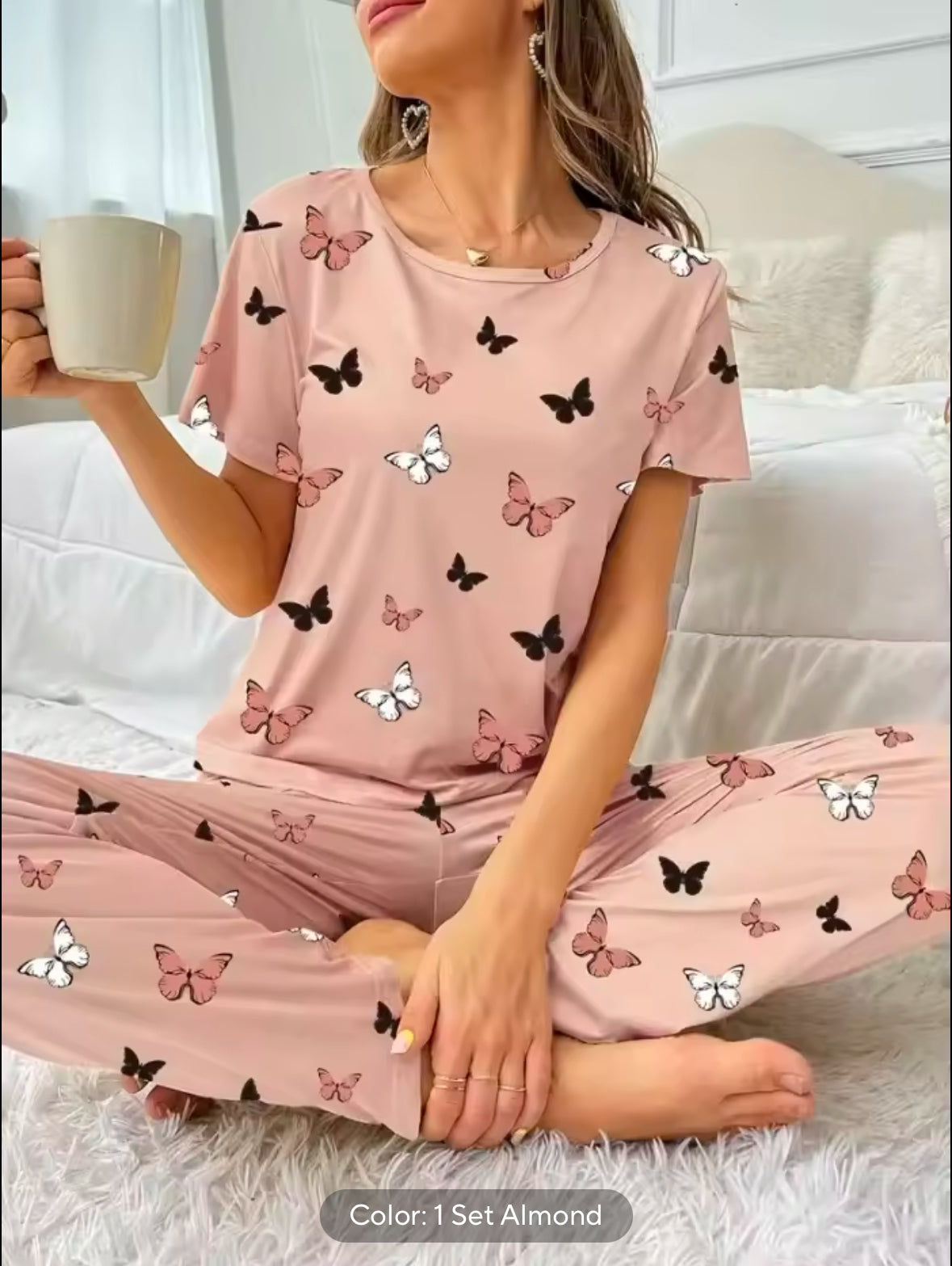Set Elegant Plus Size Lounge Set for Women – Satin Striped Button-Up Long Sleeve Shirt & Pants Pajamas – Comfortable & Stylish Loungewear
