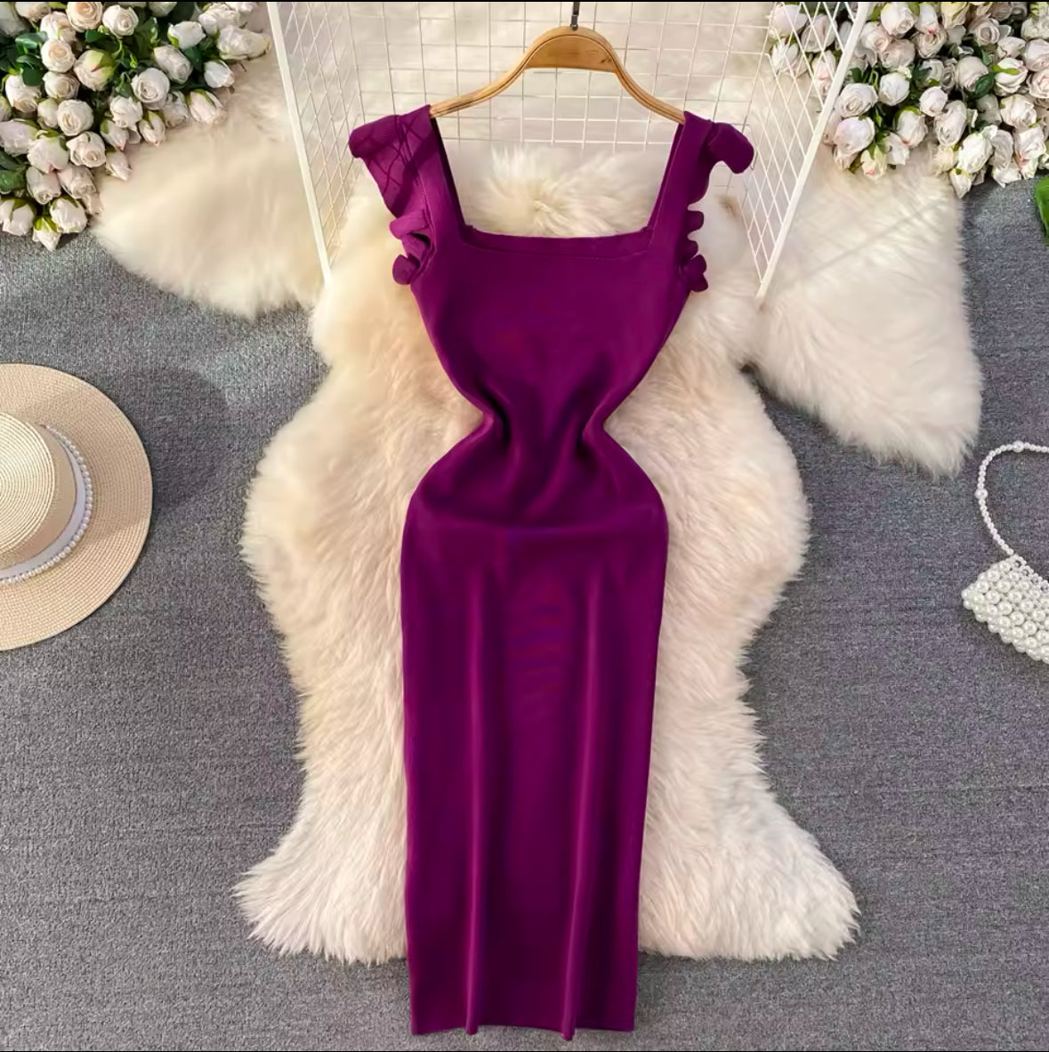 REALEFT Summer Women’s Strapless Knit Dress – Elegant Bodycon Sheath Wrap Sexy Red Dress 2025