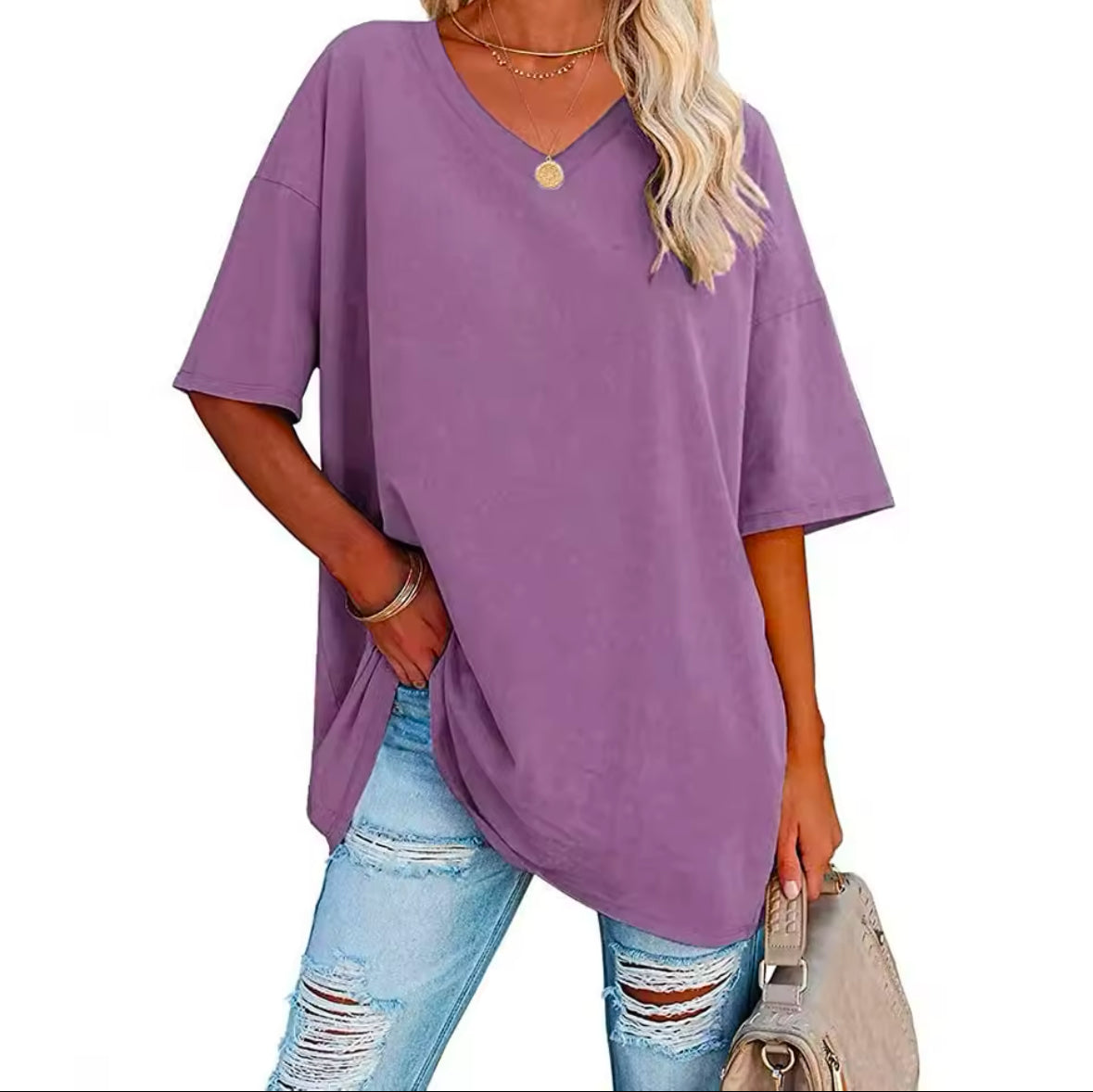 Elegant Cotton Short Sleeve T-Shirt for Women – Classic Colors and Soft Design for Office & Summer Style