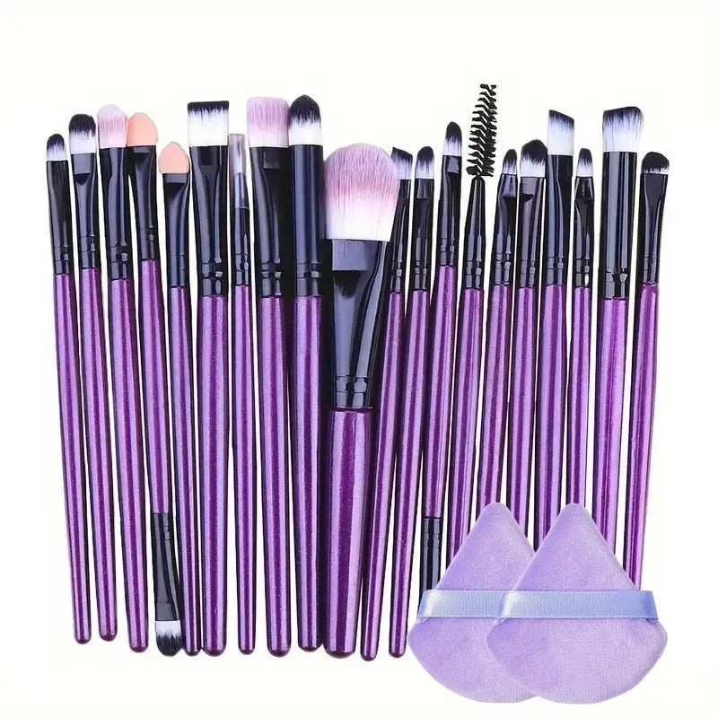20-Piece Makeup Brush Set – Complete Kit for Flawless Foundation, Eyeshadow & Blending! - UltraChic