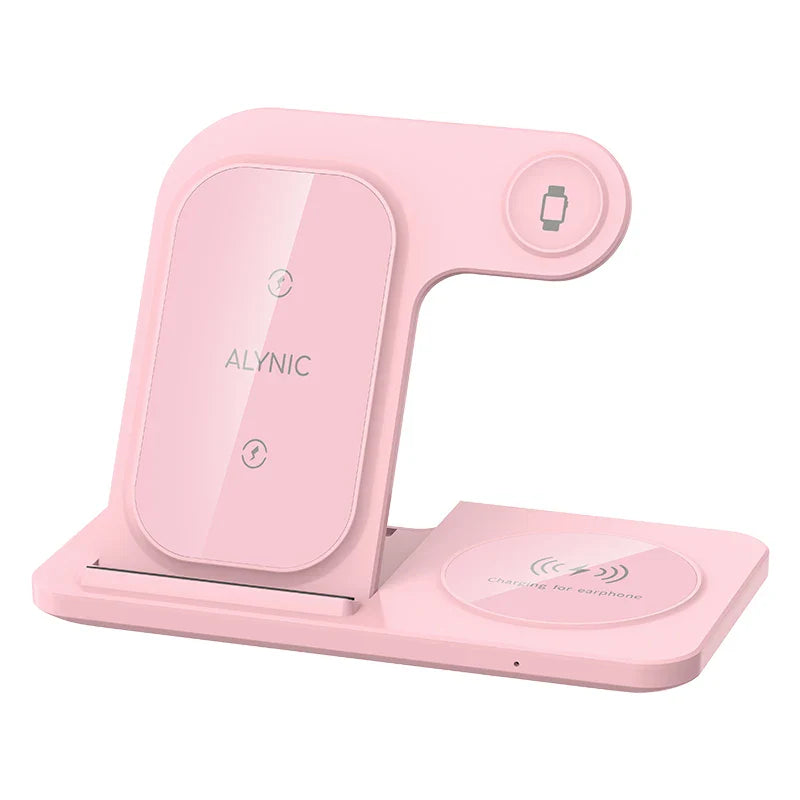 3-in-1 Fast Wireless Charging Station – 30W Foldable Charger for iPhone, Apple Watch & AirPods! - UltraChic
