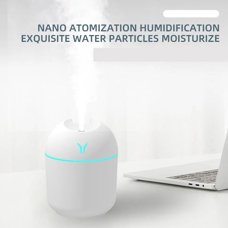 250ML USB Mini Air Humidifier with LED Lamp – Portable, Quiet, and Efficient Air Moisturizer for Home & Office