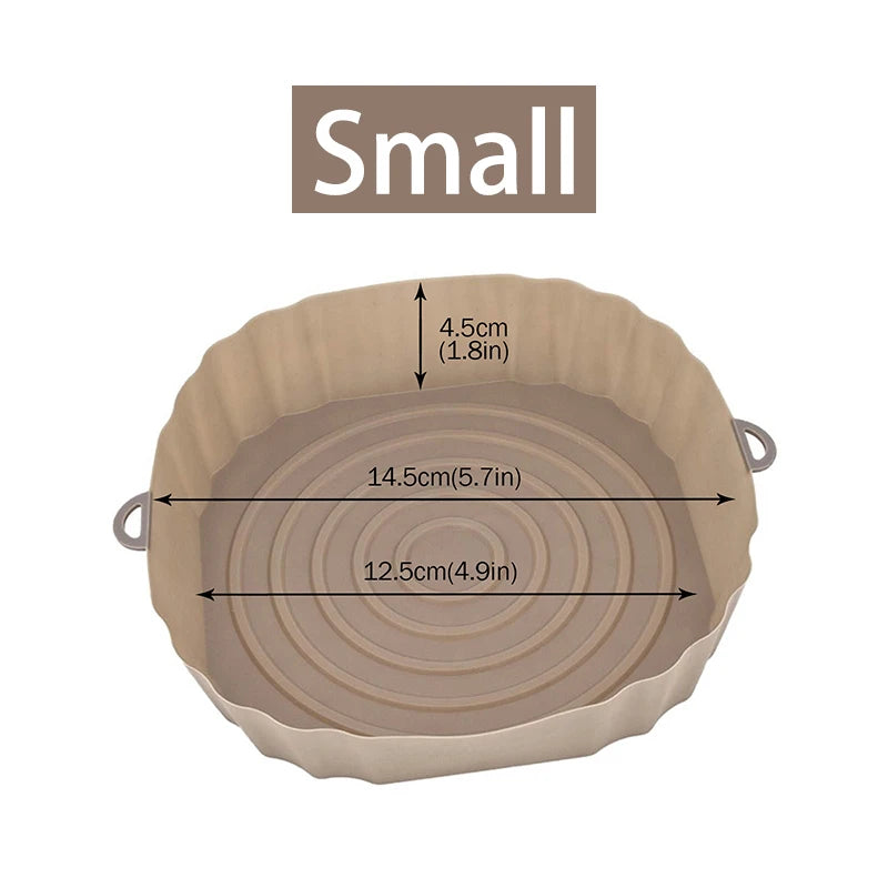 1/2/3PCS Reusable Air Fryer Silicone Pot Oven Baking Tray Airfryer Silicone Basket Pizza Fried Chicken Grill Pan Mat for Kitchen - UltraChic