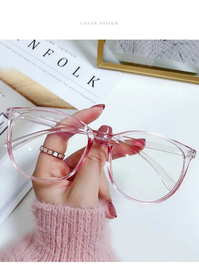 Transparent Blue Light Blocking Frame Computer Reading Glasses UV Eye Strain Readers for Women - UltraChic