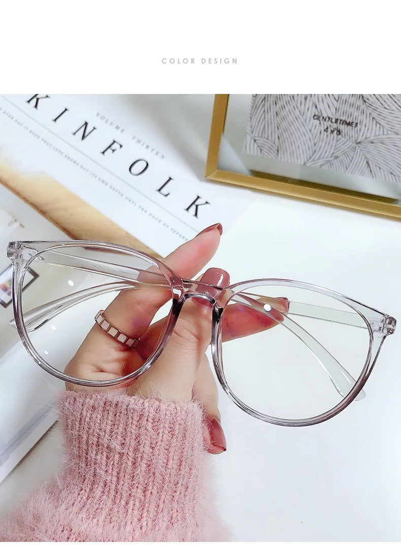 Transparent Blue Light Blocking Frame Computer Reading Glasses UV Eye Strain Readers for Women - UltraChic