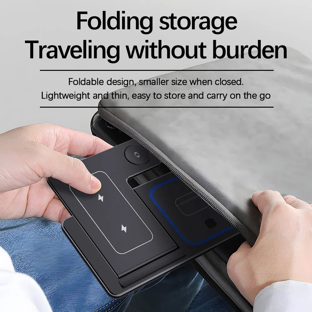3-in-1 Fast Wireless Charging Station – 30W Foldable Charger for iPhone, Apple Watch & AirPods! - UltraChic