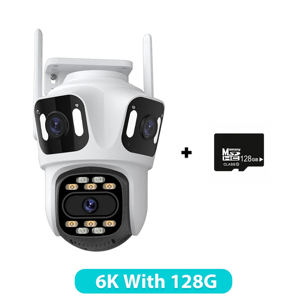 Three Lens PTZ 6K Outdoor IP Camera with Auto Tracking – 4K Dual Lens Wireless CCTV Security Camera iCsee! - UltraChic