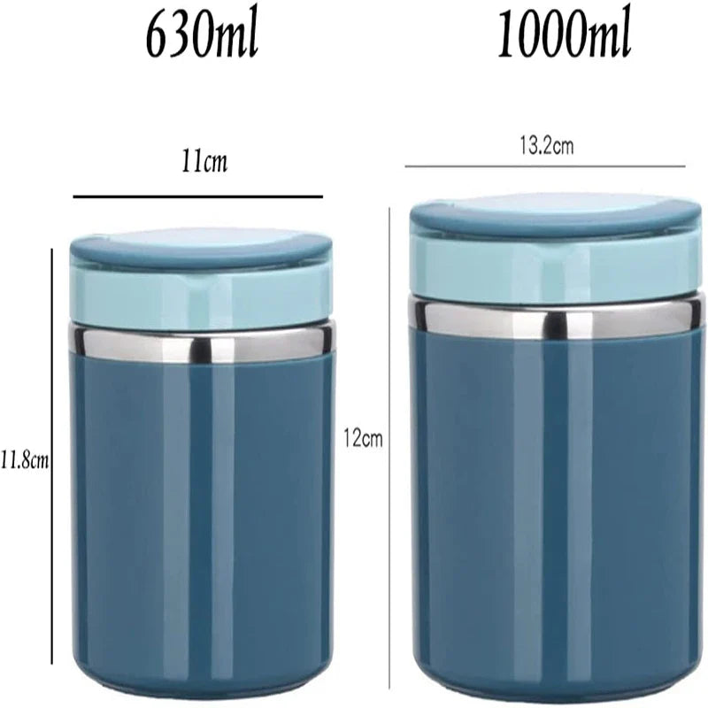 630/1000ML Stainless Steel Lunch Box Drinking Cup Food Thermal Jar Soup Insulated Thermos Container Portable Bento Lunchbox - UltraChic