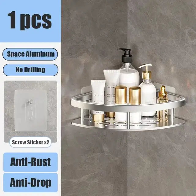 No Drill Wall-Mounted Bathroom Shelf – Easy Installation, Space-Saving Storage - UltraChic