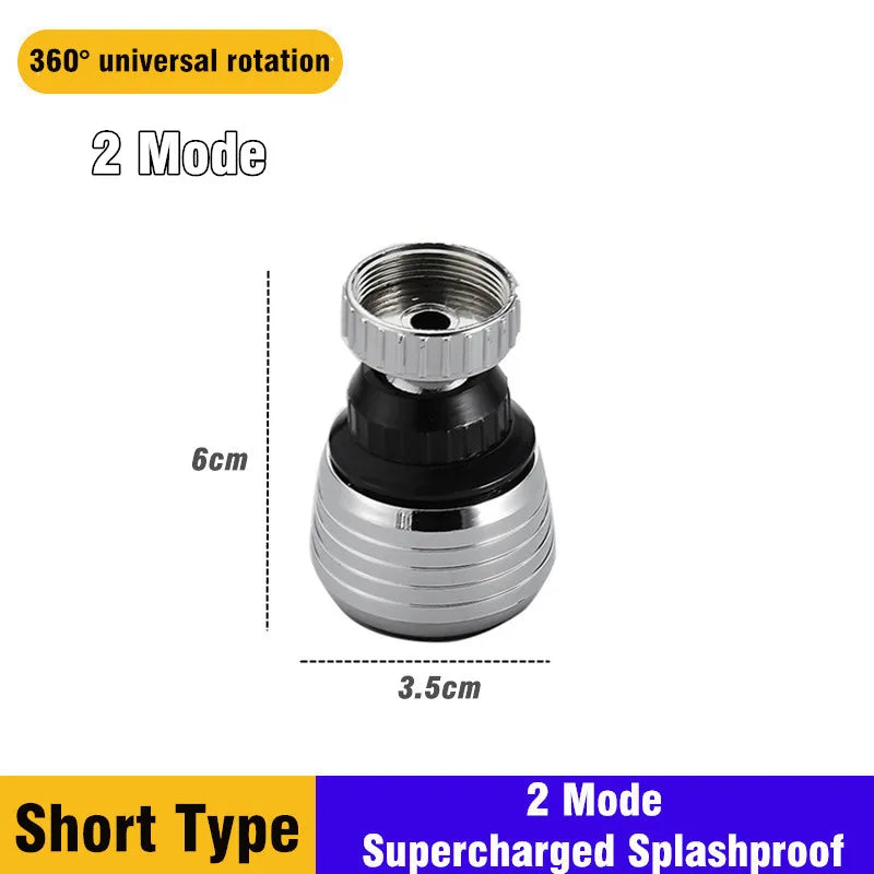 2 Mode Faucet Extender Nozzle Water Diffuser Tap Mixer Aerator Kitchen Attachment Adapter Frother Sprayer Saving Bubbler Filte - UltraChic