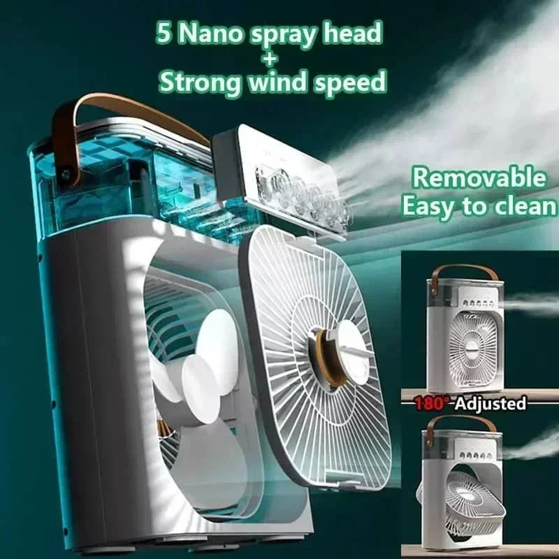 "3-in-1 Portable Humidifier Fan Mini Air Conditioner – Compact & Efficient Cooling Solution for Ultimate Comfort!"