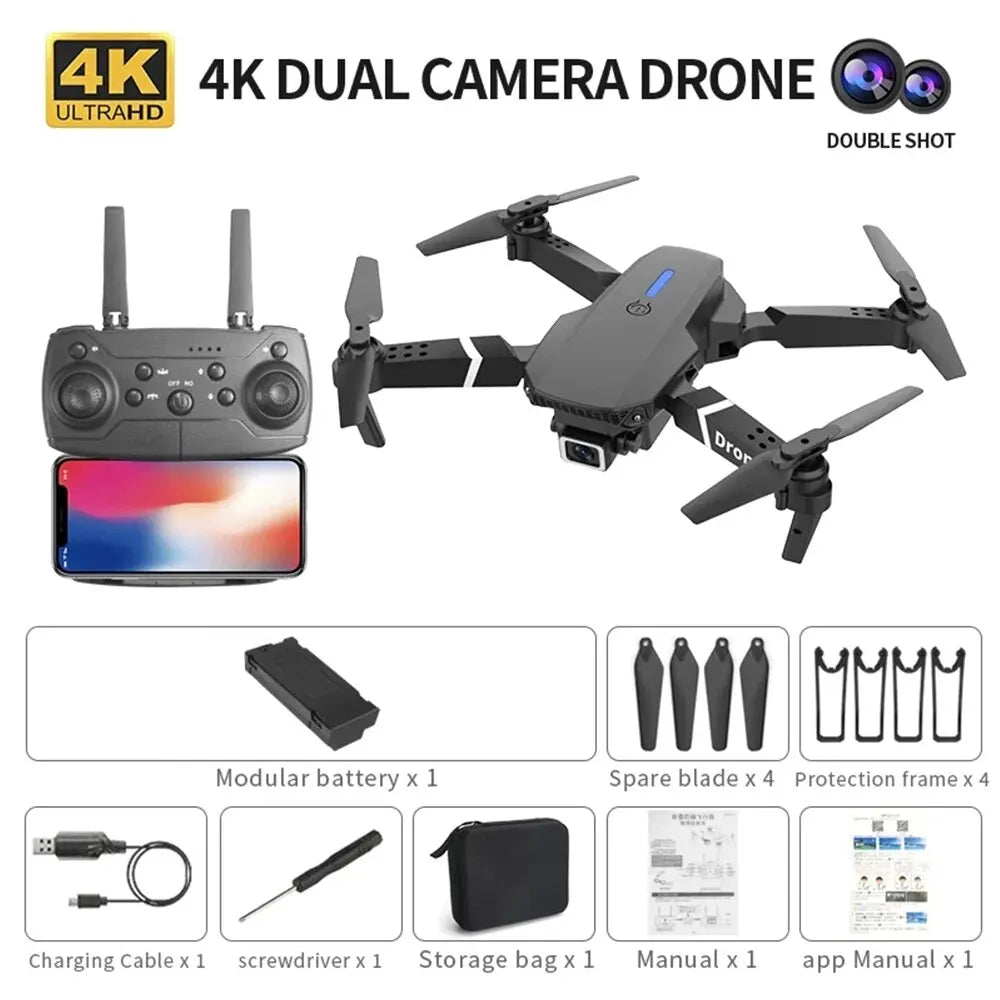 E88 Foldable RC Drone – Compact, Powerful, and Ready for Adventure!