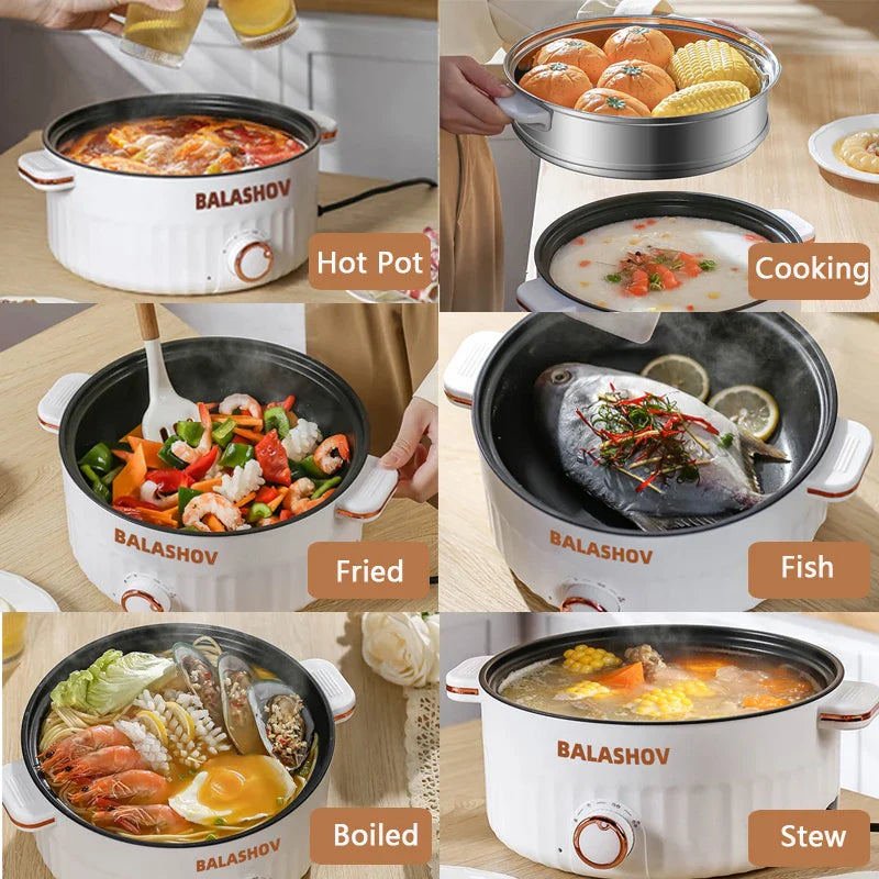 1.5L 3L Portable Electric Rice Cooker Multifunctional Pan Non-stick Cookware for Kitchen and Home Appliance 110V 220V EU/US Plug - UltraChic